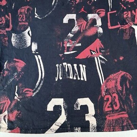 Vintage Y2k Jordan AOP Tee Mens Size XXL Black - Picture 10 of 13